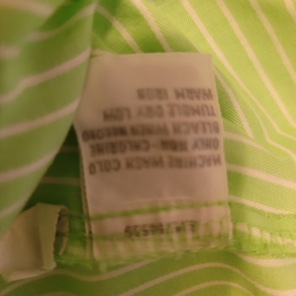 Foxcroft Green Striped Women's Button up Cotton Shirt. Size 16 - Picture 5 of 5